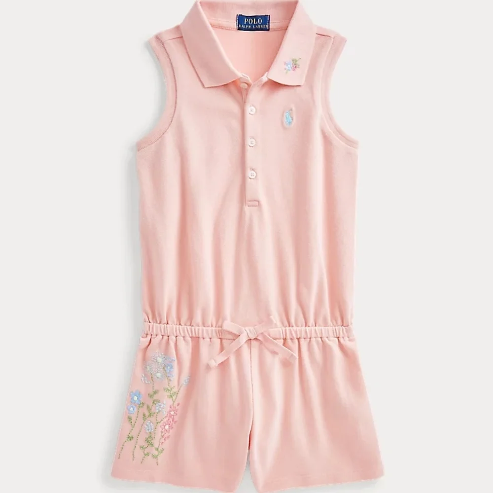 Ralph Lauren | Floral Cotton Mesh Polo Romper